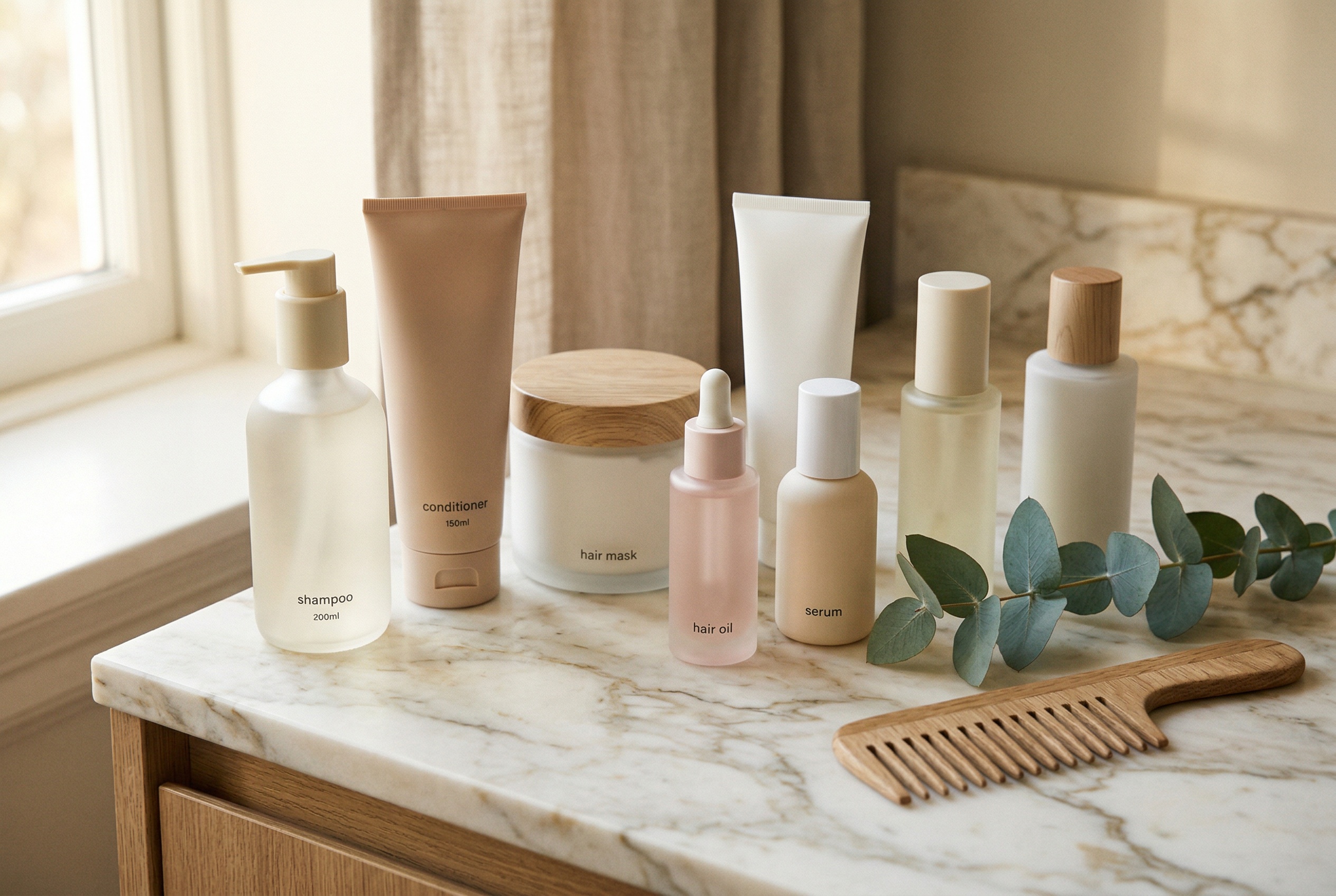 Curated display of KEVIN.MURPHY hair care products